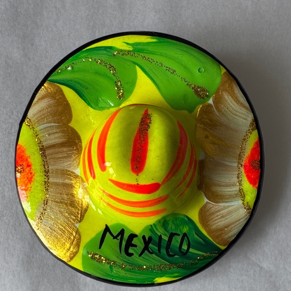 Hand-Painted Mexico Magnetic Sombrero